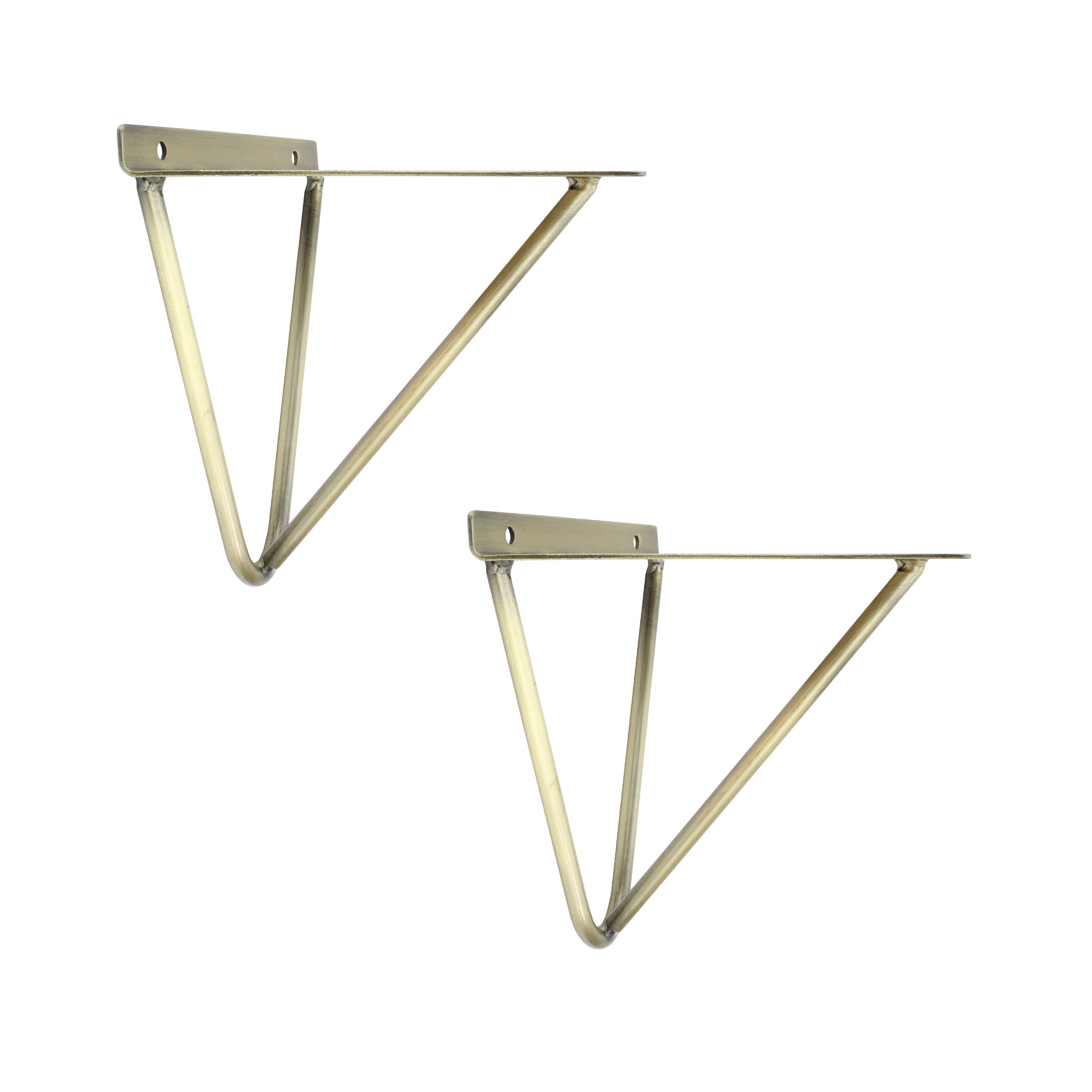 Natural Goods Berlin 2x | Regalhalter, Regalträger, Wandregal | Modell Fhain | viele Farben | (160mm, Antik Gold)