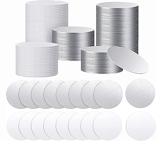 Muka 100 hojas redondas de aluminio en blanco de sublimación de 2.5 pulgadas, tablero de transferencia de calor de aluminio para panca, soporte