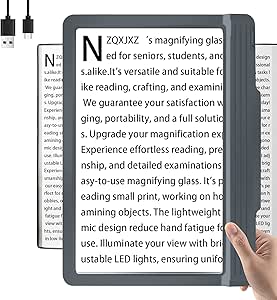 5X Wiederaufladbare Lupe mit 43 LED-Leuchten, Ganzseitige Große ...