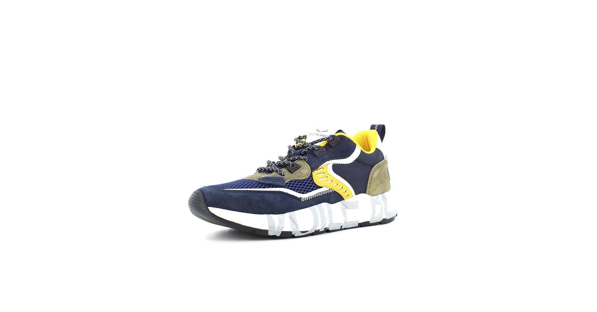 VOILE BLANCHE Men's Shoes CLUB01 Navy/Yellow Sneaker in VOILE BLANCHE Men's Shoes CLUB01 Navy/Yellow Sneaker in