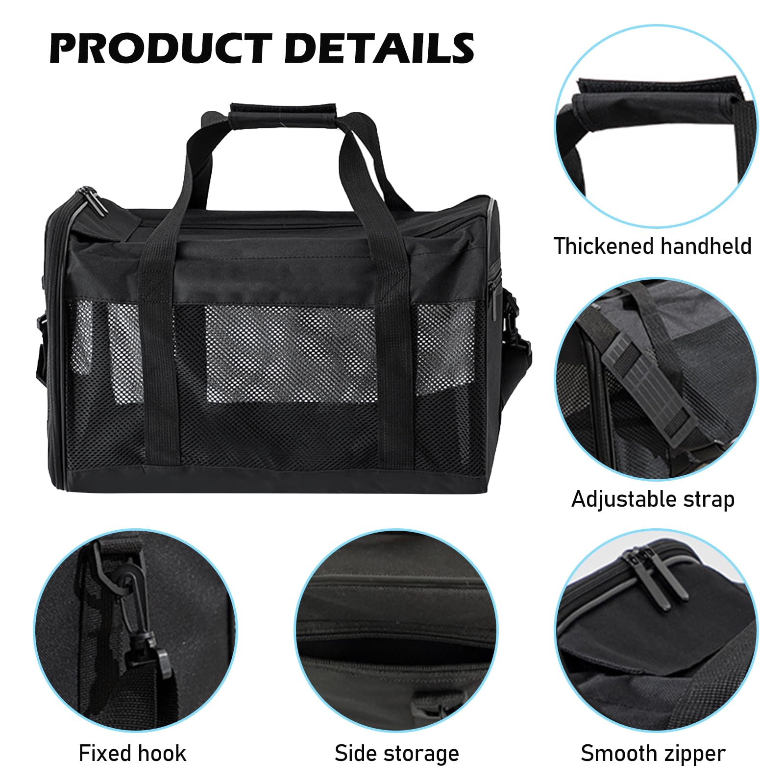 Sac de transport MEYAGOT pour chat et chien, pliable, respirant, avec gamelle, pour voyage, visites vétérinaires et sécurité temporaire, en tissu Oxford beige, jusqu'à 9 kg