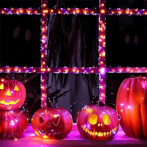 Vista 49 de Guirnalda de 200 luces LED enchufables de 66 pies, tira de luces impermeables para exteriores e interiores, 8 modos con temporizador, luz de Navidad