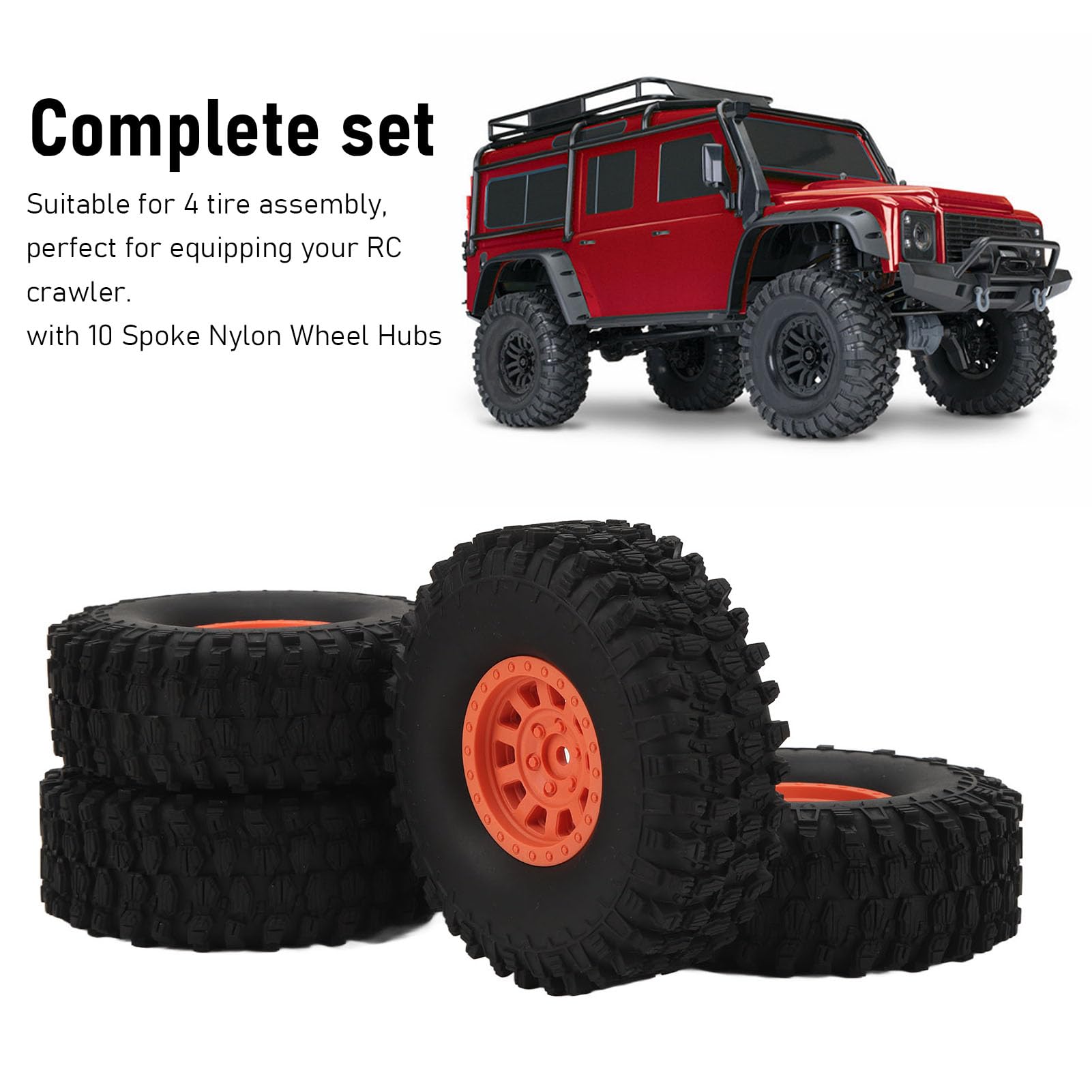 4 STKS RC Wiel Set, 1.9 Inch 120mm Diameter Plastic Banden, RC Auto Wiel Band Set voor 1/10 Schaal RC Off Road Auto (Rood 4 STKS RC Wiel Set, 1.9 Inch 120mm Diameter Plastic Banden, RC Auto Wiel Band Set voor 1/10 Schaal RC Off Road Auto (Rood