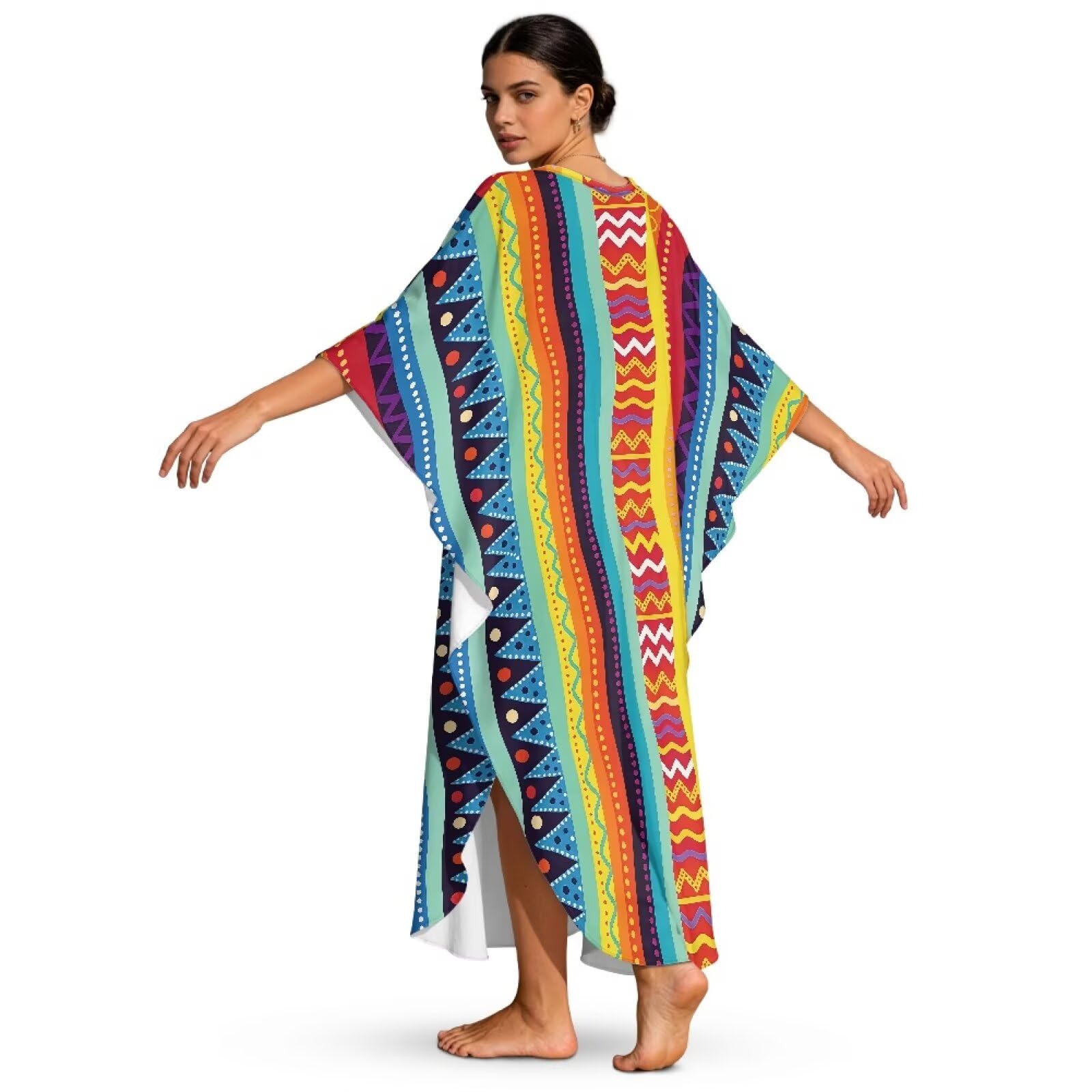 Poceacles Letnia sukienka maxi plus size kaftan sukienka dla kobiet kaftan plaża okrycie strój kąpielowy okrycie na podróż