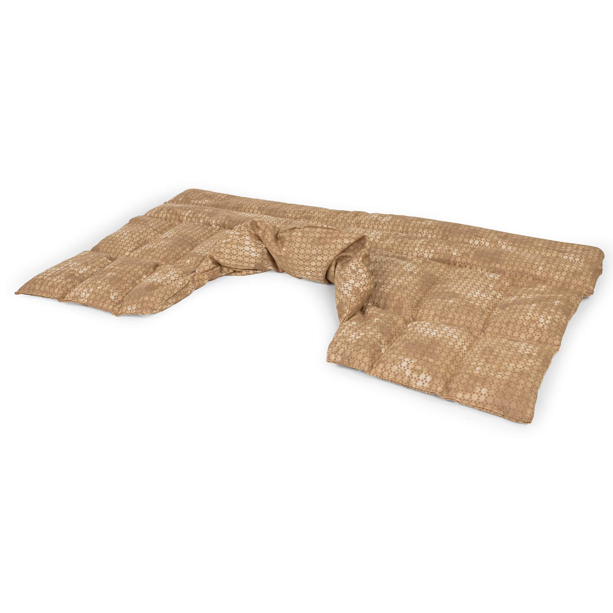 Bio-Dinkelkissen Schulter & Nackenkissen mit Kragen. Wärmekissen Körnerkissen Nackenwärmer für Mikrowelle und Backofen (batik-gold, Bio-Dinkel)