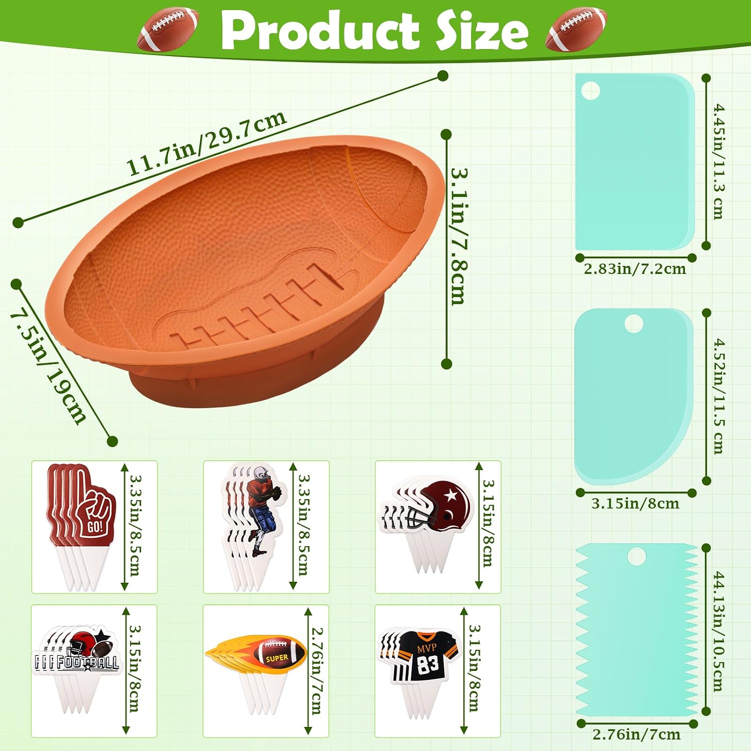 Football Cake Pan, 12 Inch Football Shaped Silicone Cake Mold
