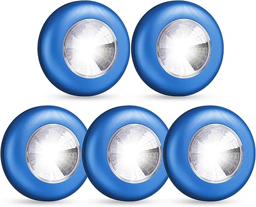 Dream Master Luces de grifo de batería, luces LED de empuje, adhesivas, portátiles, inalámbricas, luces nocturnas de encimera de cocina y armario,