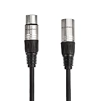 Vista 3 de Yaxa Basics - Pack de 2 cables de micrófono XLR para altavoz o sistema PA, conductores de cobre, revestimiento de PVC de 6 mm, 10 pies, color negro