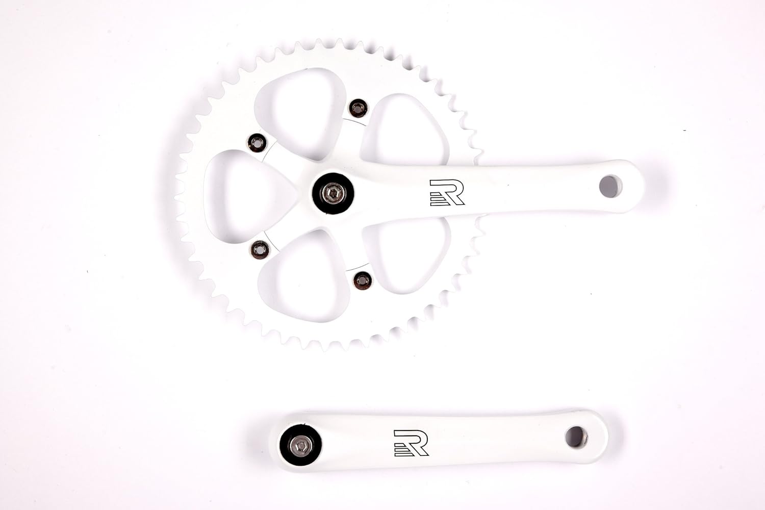Retrospec Bicycles FixedGear Crank SingleSpeed Road Bicycle Crankset, White