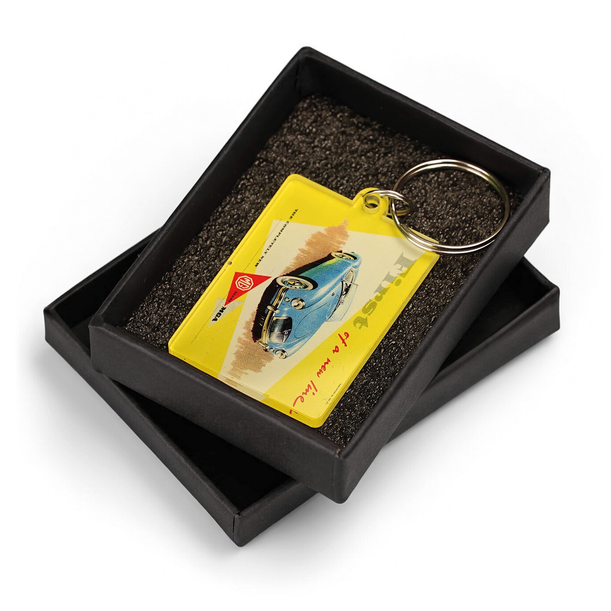 MG MGA Keyring Classic British Car Advert Keychain OFFICIAL LICENCED PRODUCT (Gift Box Packaging)