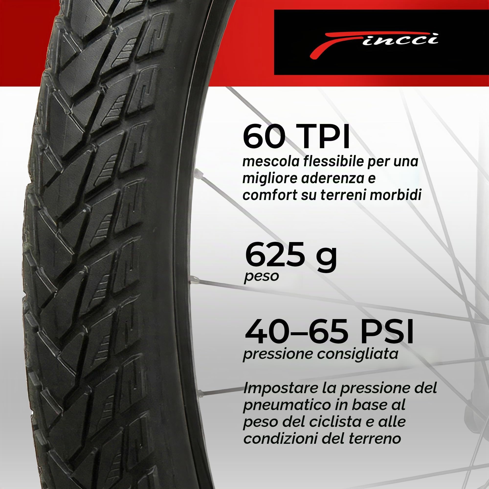 Fincci Copertoni 700x45 47-622 Pieghevole 60TPI con Protezione Antipuntura | Copertoni 47-622 con Carcassa 60TPI e Protezione in Aramide da 1 mm per Copertoni Bici 28 - Set da 2