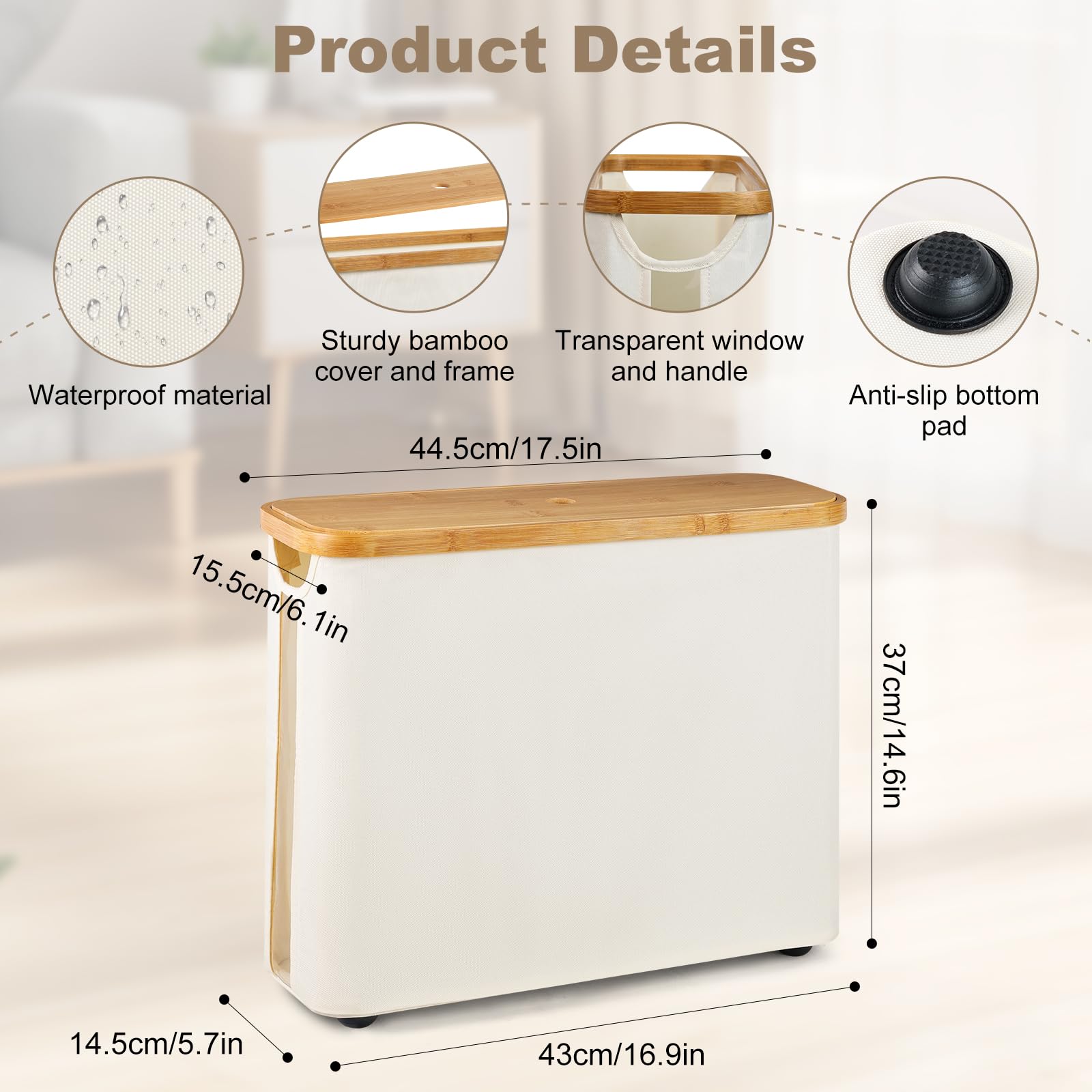 Portarrollos Papel Higienico, Cesta Papel Higienico, Porta Rollos de Papel Higienico, Soporte Papel Higienico con Tapa, Toilet Paper Holder Capacidad para 12 Rollos de Papel higiénico, Beige