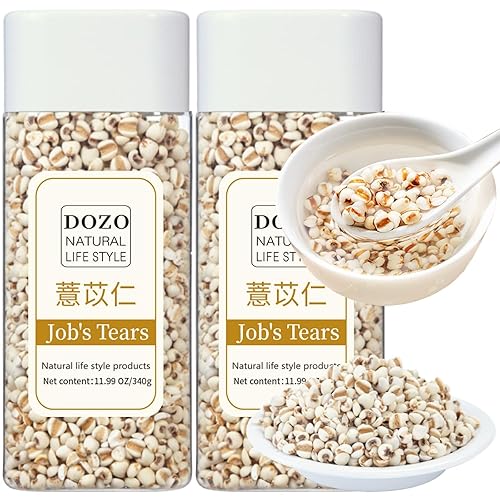 DOZO Job's Tears - Cereales de granos enteros Yi mi de semillas de coix de 23.9 onzas, 23.9 onzas, pueden hacer que la humedad de la sopa se