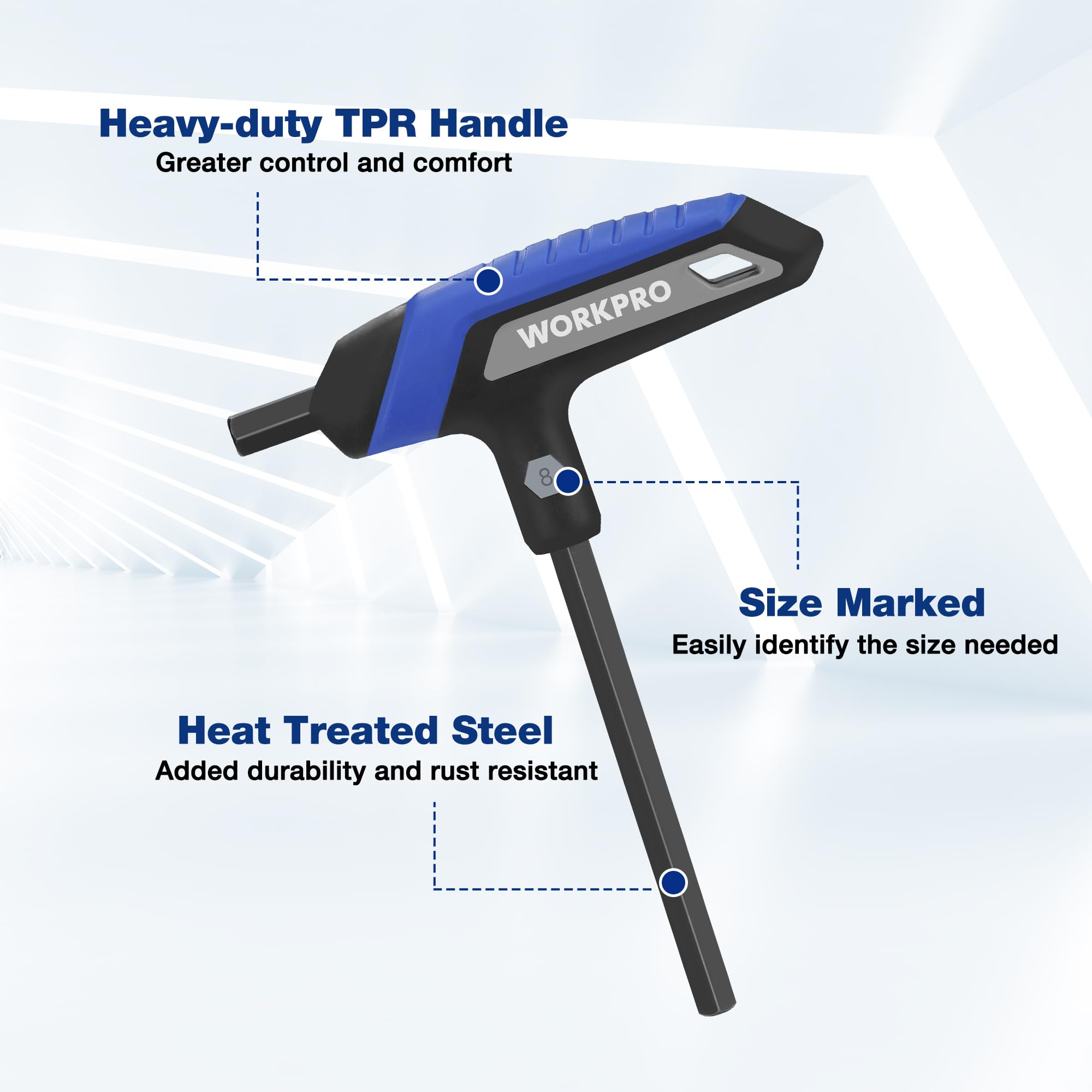 WORKPRO T-Handle Hex Key Set - Metric & SAE -5