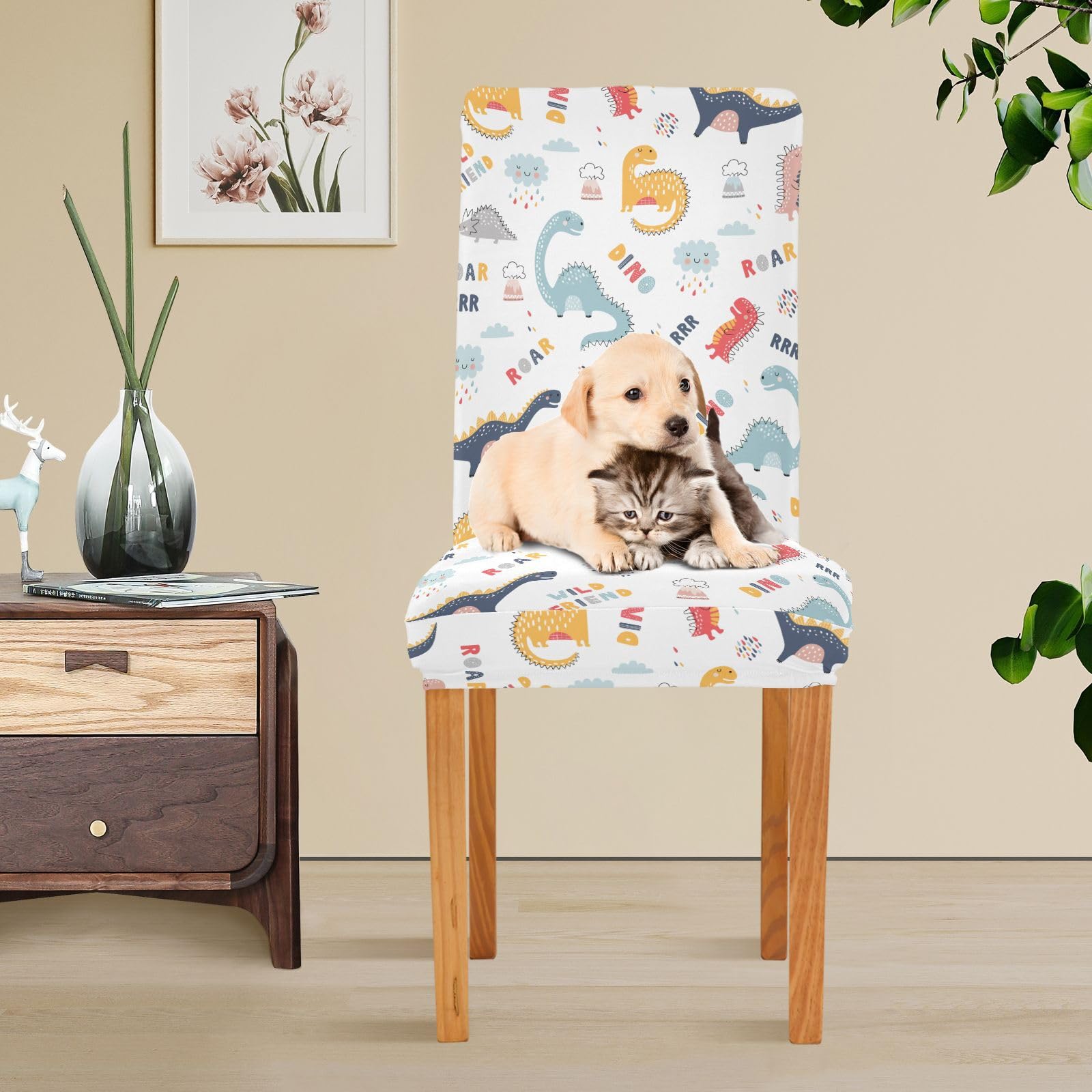 Kawaii Frog Pattern Dining Chair Covers - Elastic Washable Slipcovers For Kitchen, Hotel, Ceremony