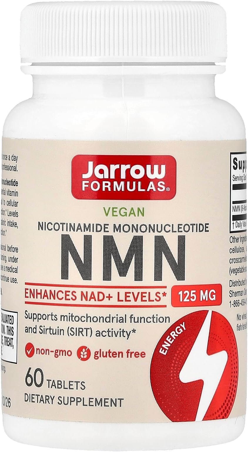 Nicotinamide Mononucleotide (NMN) - 60 Tablets - Supports Energy Production - Dietary Supplement - Vegan, Gluten Free, Non-GMO - 60 Servings (Packaging May Vary)