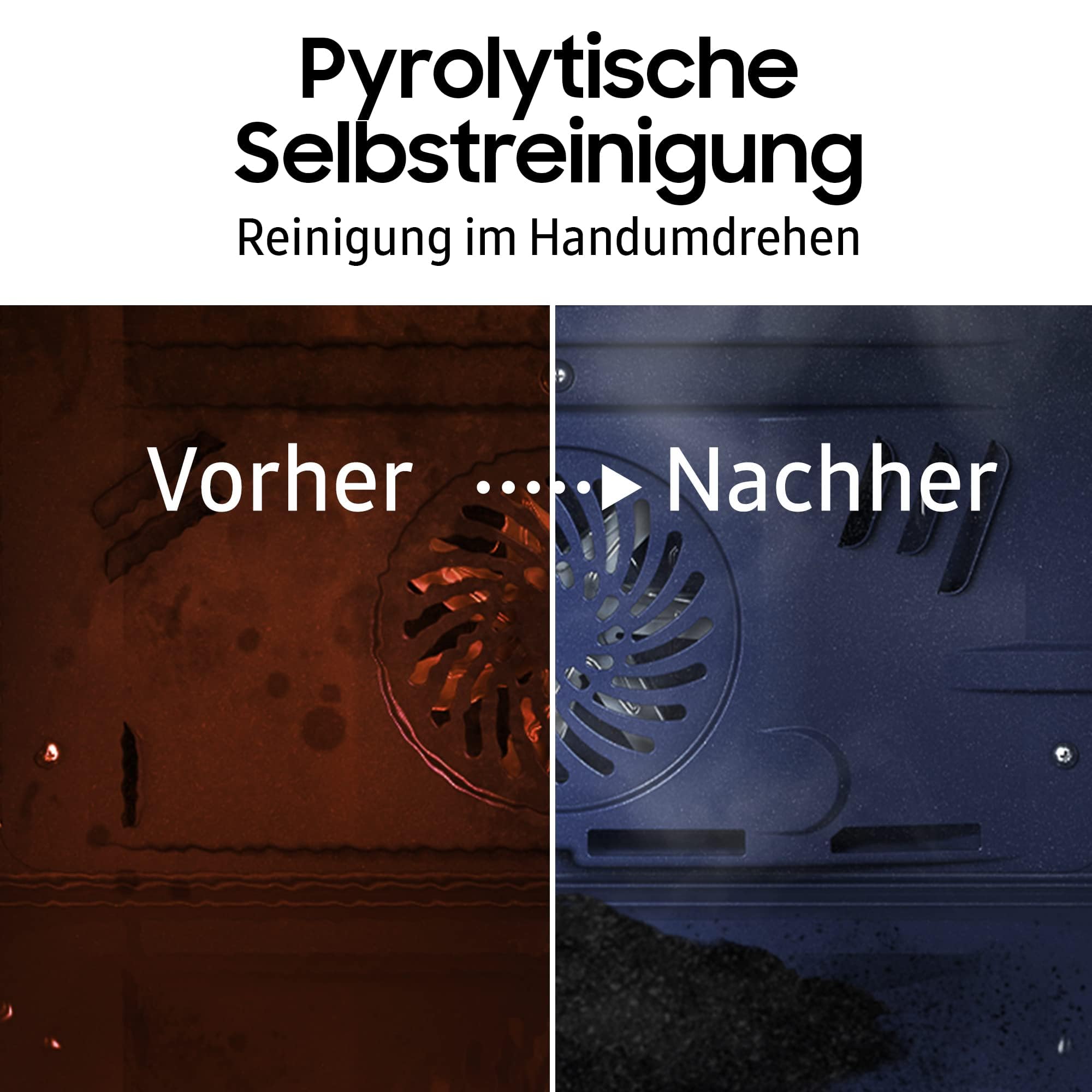 Samsung NV7B41307AS/U1 Einbaubackofen,76 ℓ, Pyrolytische Selbstreinigung, SmartThings Cooking, XXL-Garraum