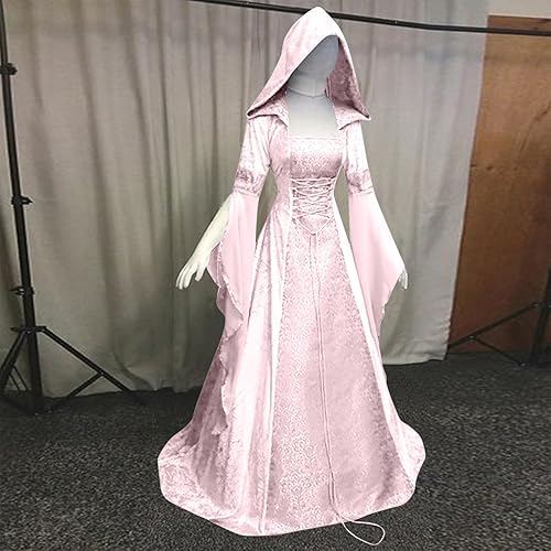 Miniatura 2 de Vestido gótico para mujer con capucha medieval, traje con corsé, renacentista, vestido victoriano