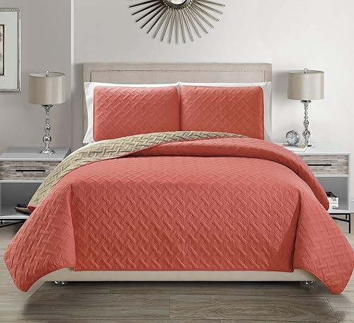 Acolchado reversible labrado de microfibra gris antracita gofrado/colcha