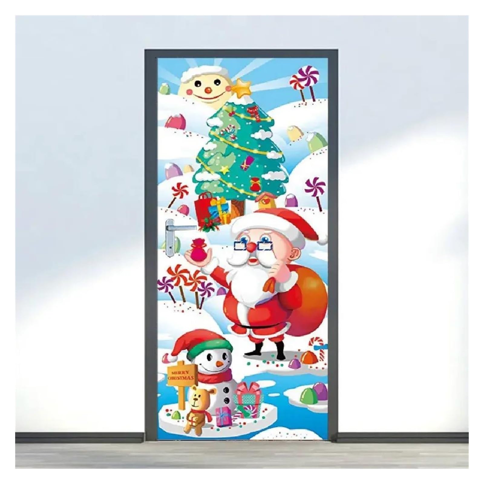Autocollants de porte Noël pour décorer le salon et créer une ambiance de fête