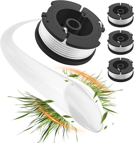 GreatBuddy Paquete de 3 cuerdas AF-100 compatibles con la línea de recortadora de cuerdas Black Decker Wacker, 30 pies, 0.065 pulgadas