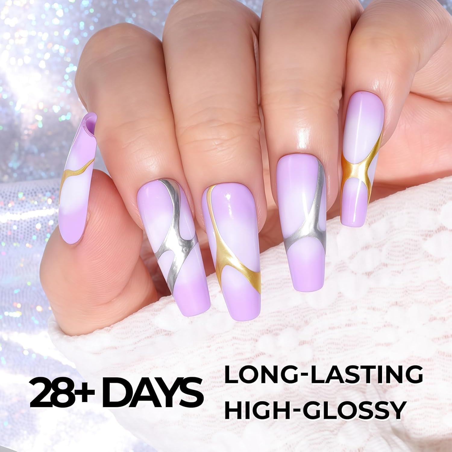Silver Metal Mirror Painting Gel Nail Polish, 3D Nail Art DIY | Metal painted drawing gel, 3D effect, curing required, long-lasting high-shine mirror reflection, for DIY & salon nail art