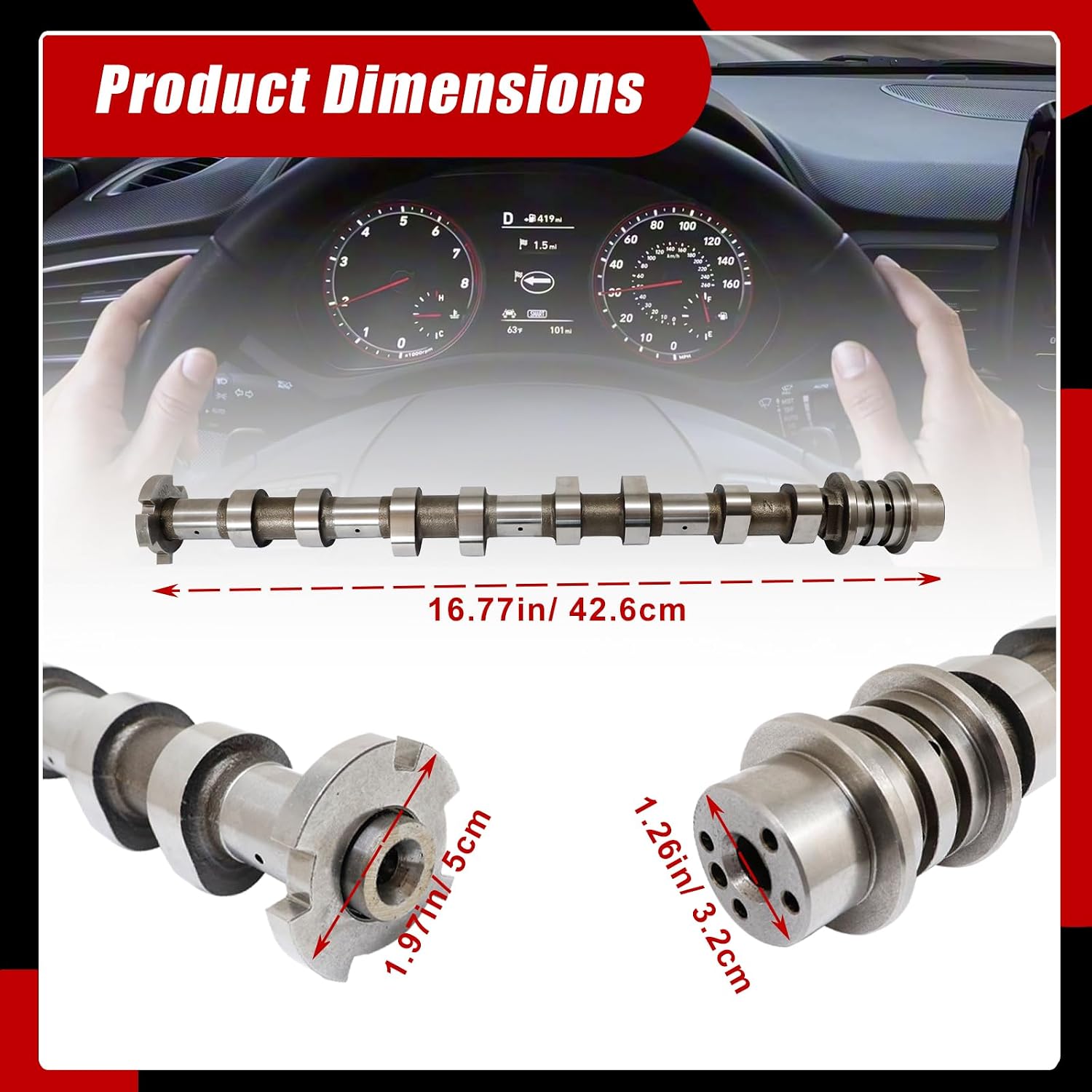 SecosAutoparts Exhaust Camshaft Compatible with 2017-2021 Hyundai Veloster Elantra Kona, Kia Forte Soul Seltos 2.0L Nu MPI Engine, Replaces 24200-2E074 24200-2E084