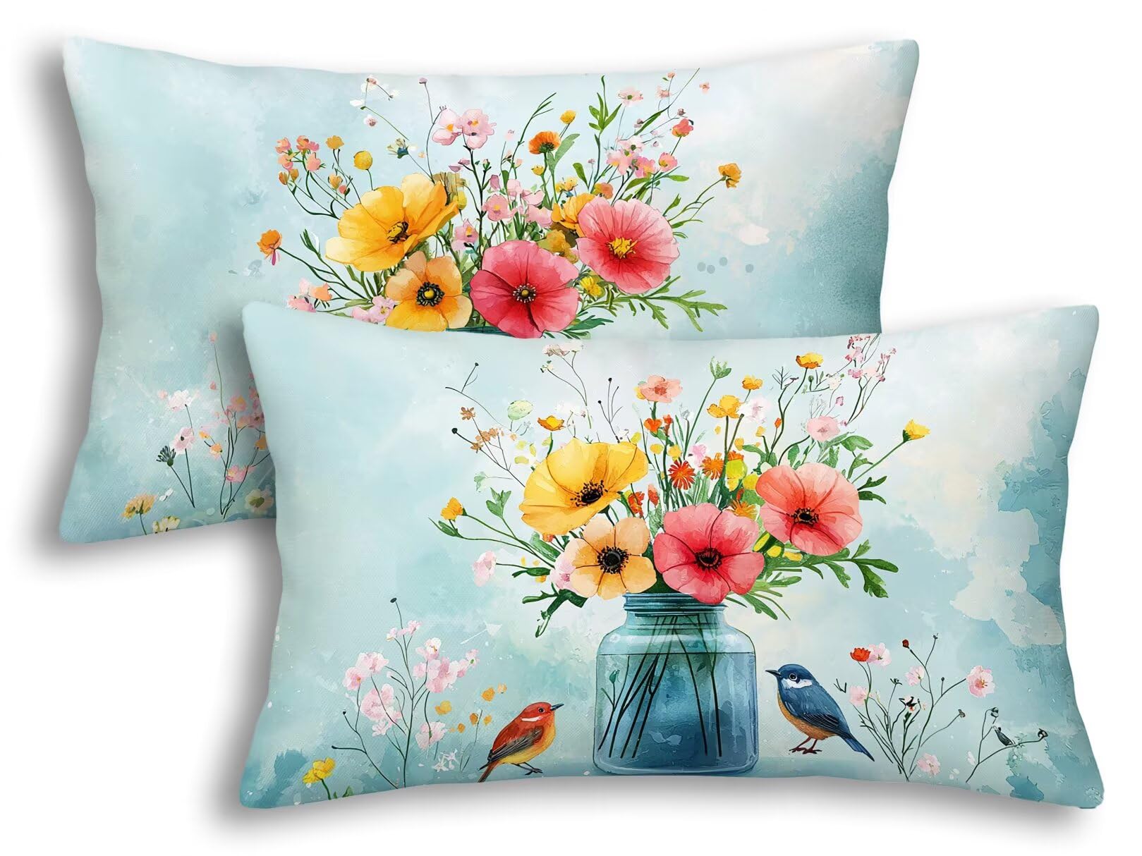 Housse coussin 50x80 bleu velours pour sublimer votre salon
