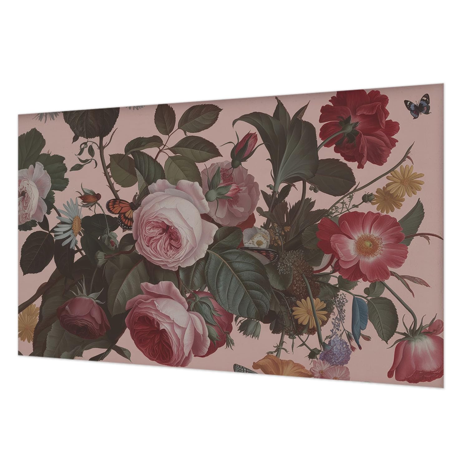 Papier peint intissé 416x254 cm avec colle incluse et motif élégance florale pour votre salon