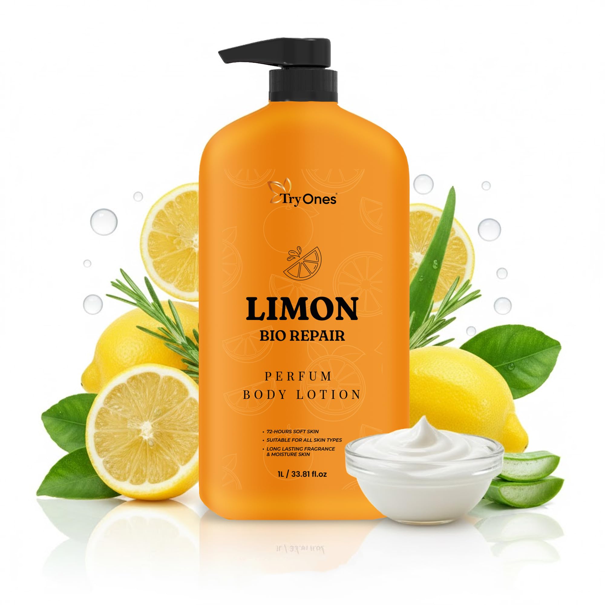 TryOnes LIMON BIO REPAIR Perfumed Body Lotion for Women & Men – 72-Hours Moisturizing Skin, Soft & Smooth Skin, Long-Lasting Fragrance, Suitable for All Skin Types, 1L / 33.81 fl.oz-picture-24