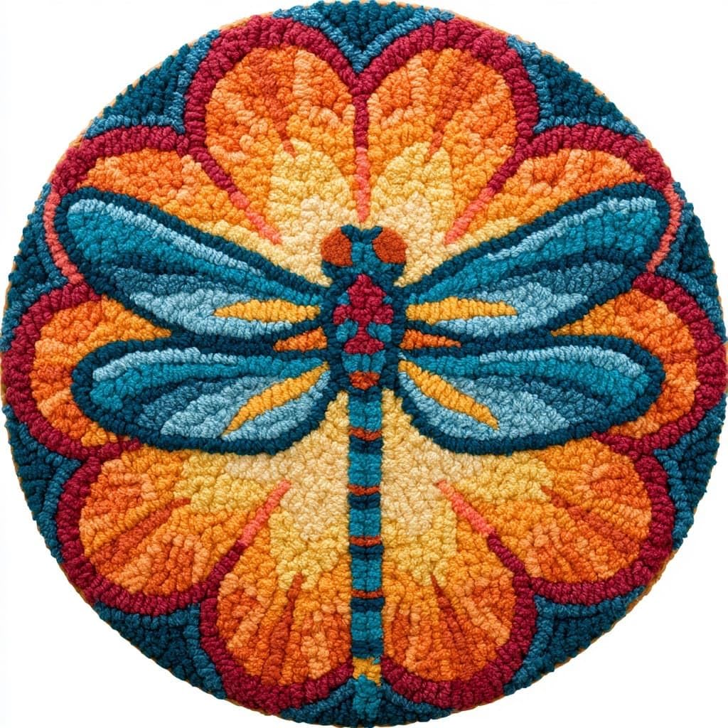 Ambattery Latch Hook Rug Kits-F Latch Hook Rug Kit Latch Hook Kits,Animal Dragonfly