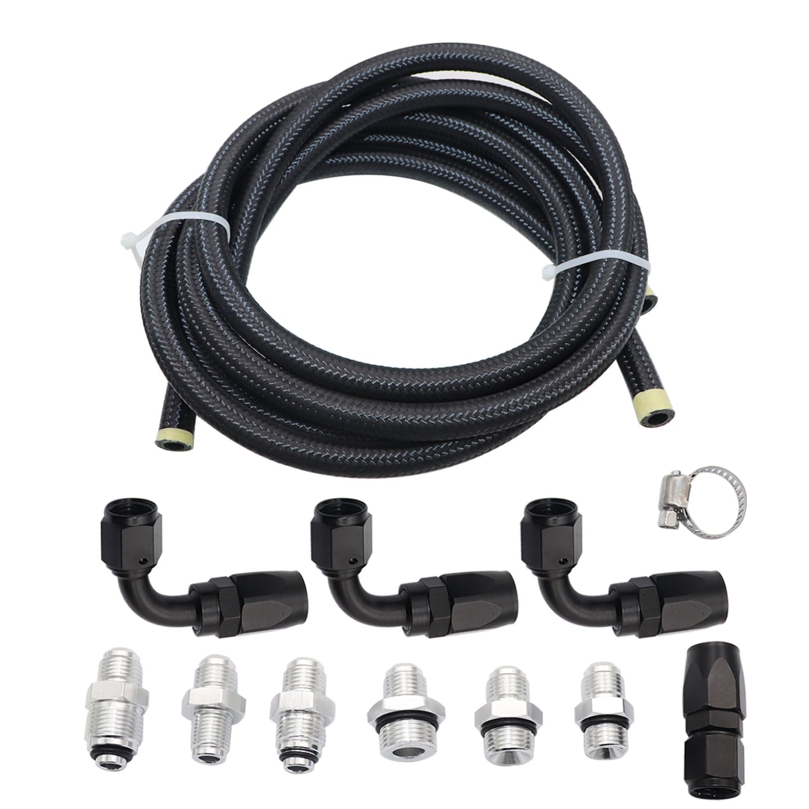 NLQRUniversal Power Steering Pump Hose Kit Swap Pressure Return Line Fit For LS Swap LS1 LS3 Replace 551082 LS Swap Pressure Return Hose