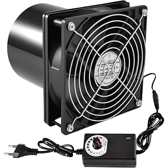 Joycabin Pipe Fan 100 mm Exhaust Fan with Speed Control Pipe Fan Heat Resistant Fan Quiet Smoke Extractor Fan for Kitchen Toilet Garage Greenhouse Air Circulation