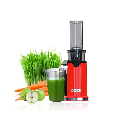 Cold Press Juicer Machine,Compact Design with Powerful Motor,Masticating Slow Juicer Machine with Juice and Pulp Cup, Juicer machines Vegetable and Fruit, Nut milk maker Red & Stainless Steel