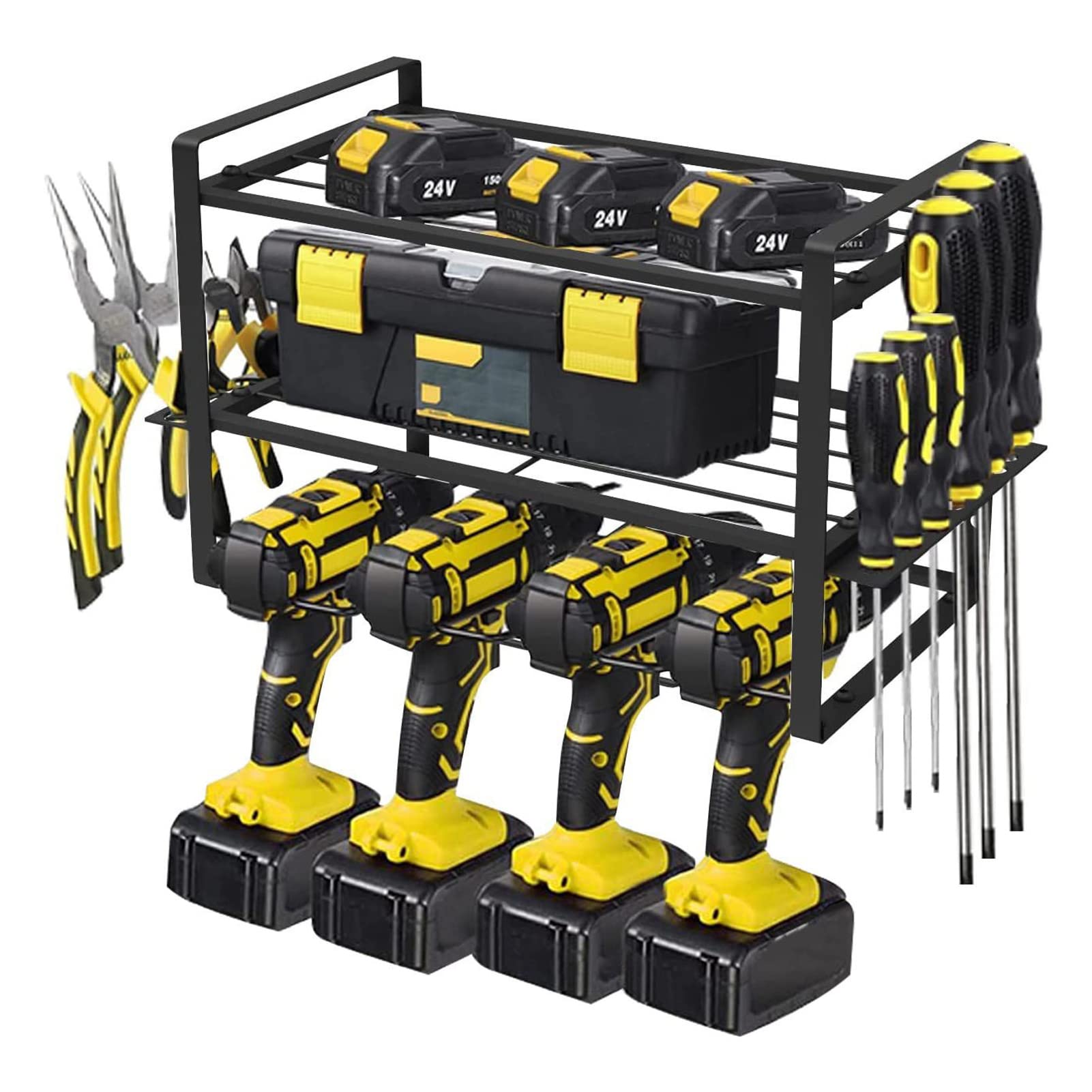 Organizador de Herramientas Eléctricas Montado en la Pared, Soporte de Carga de 50KG, Taladro Eléctrico, Estante de Almacenamiento de Herramientas de Garaje, Soporte pa
