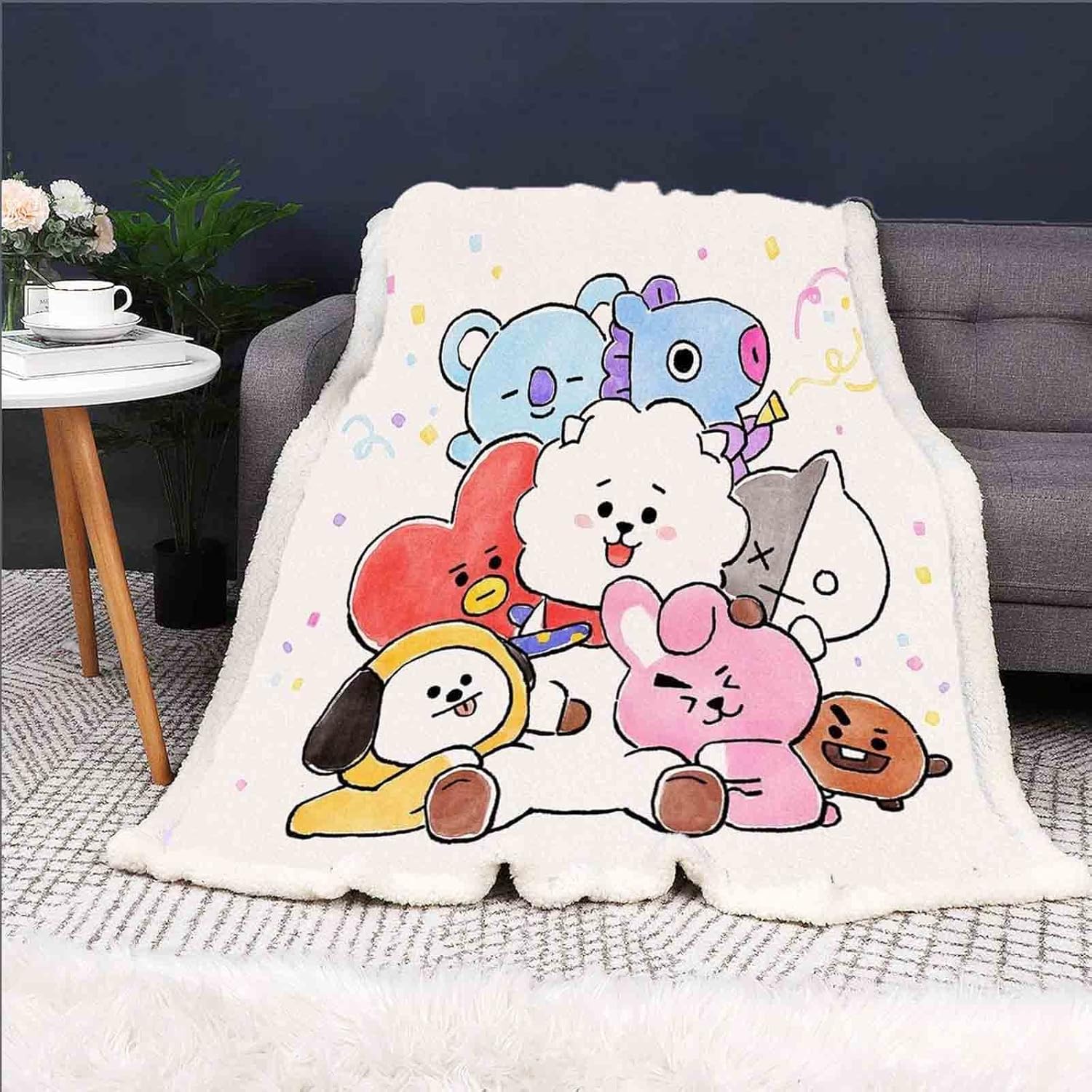 Doiicoon bts blanket flannel blanket, bts blankets, bt21 blanket