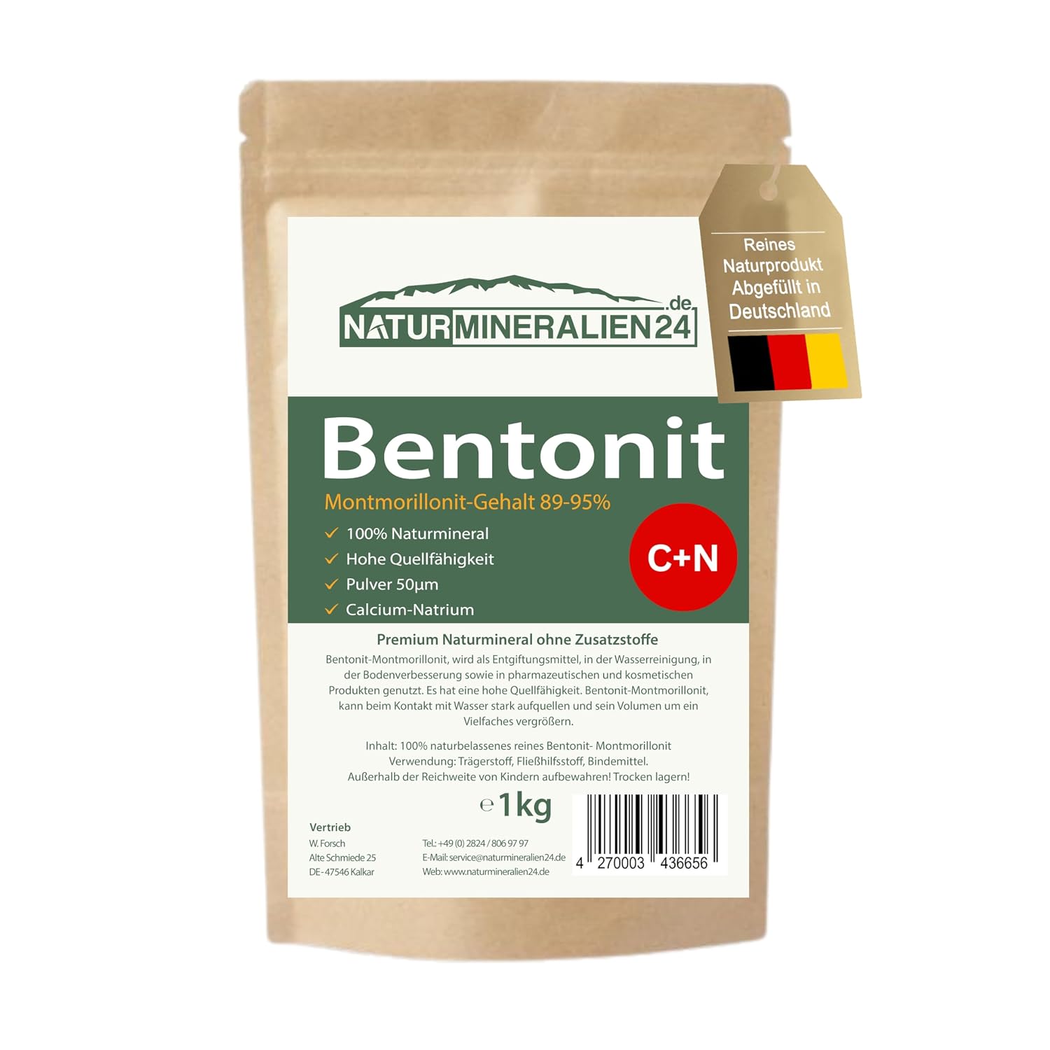 1000 g Bentonite Powder Calcium Sodium Montmorillonite 95% Natural Clay Mineral for Every Household