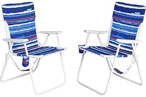 SunnyFeel 2 Pack of 15" Tall Folding Beach Chairs for Adults