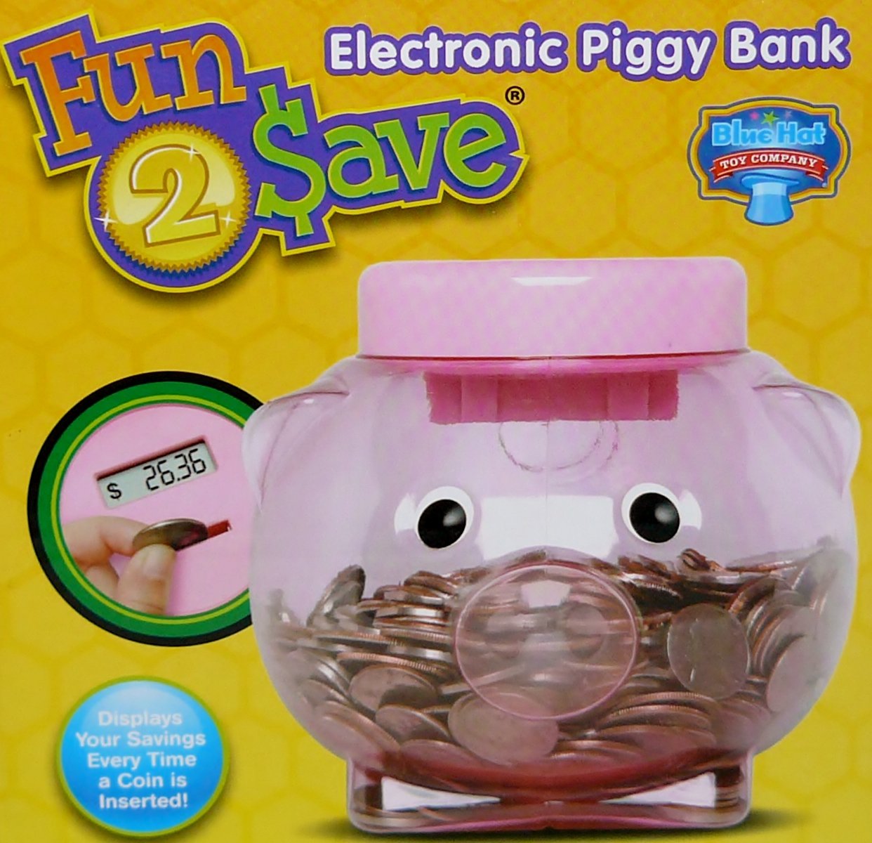 Fun 2 Save Electronic Piggy Bank Displays Savings of Coins Every Time