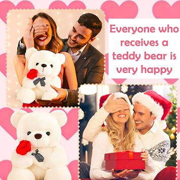 1Pcs white teddy bear, cute teddy bear for special occasions, small teddy bears for girlfriend, kids, valentine's day, bedroom decor