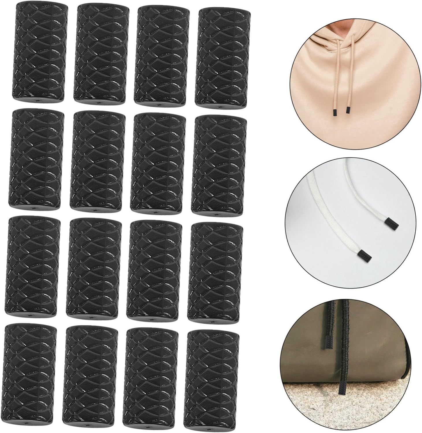 Hoement 50pcs Tighten Cord Locks Creative Cord Stops DIY Rope Buckles Sturdy Plastic Ends for Clothing Luggage