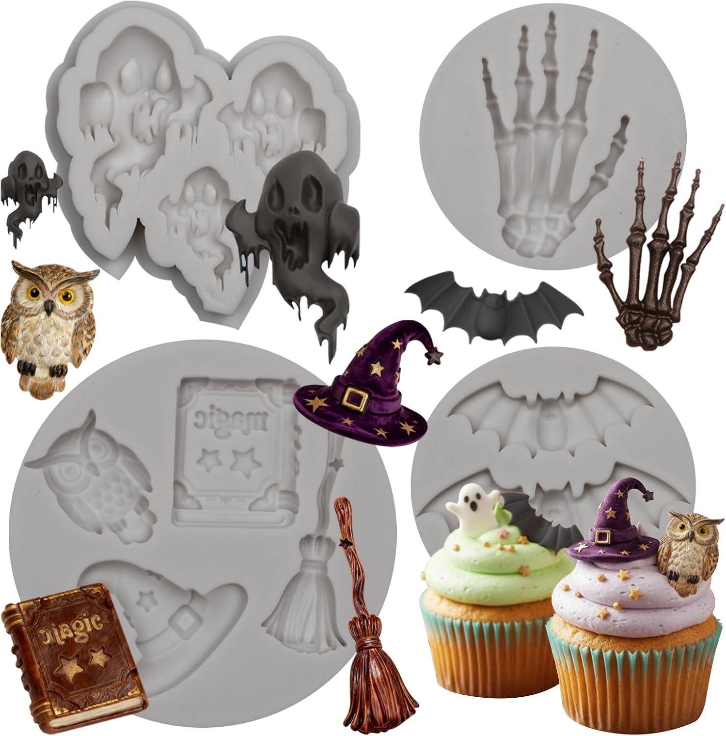 Halloween Bat Silicone Fondant Molds Ghost Chocolate Candy Mold