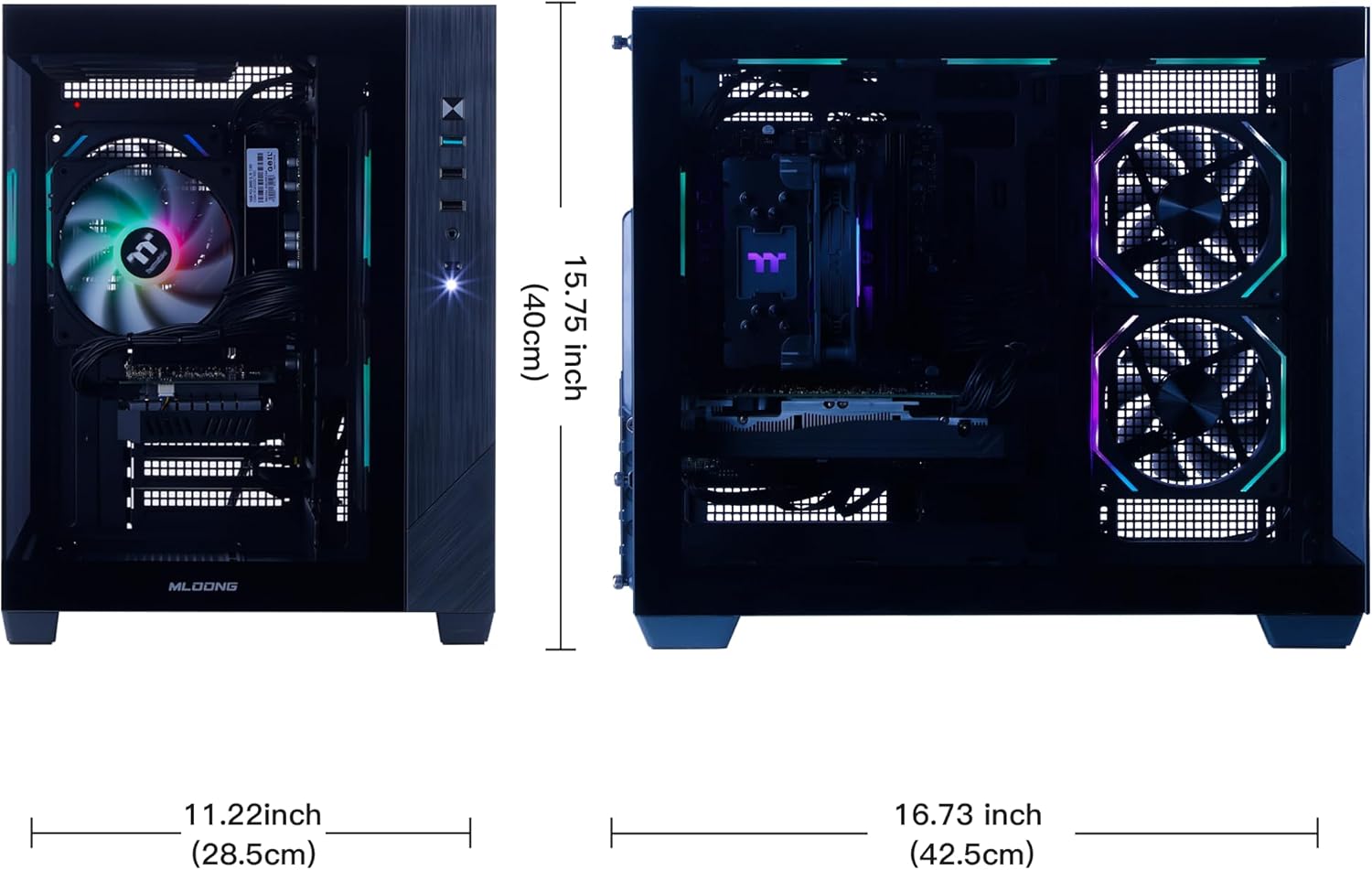 MLOONG Gaming PC Desktop,AMD Ryzen 7 8700F (8-Core up to 5.1GHz) GeForce RTX 5060 Ti 8GB GDDR7 32GB DDR5 6000MHz RAM 1TB NVMe SSD 650W Bronze WiFi Windows 11 Home Black Prebuilt Computer