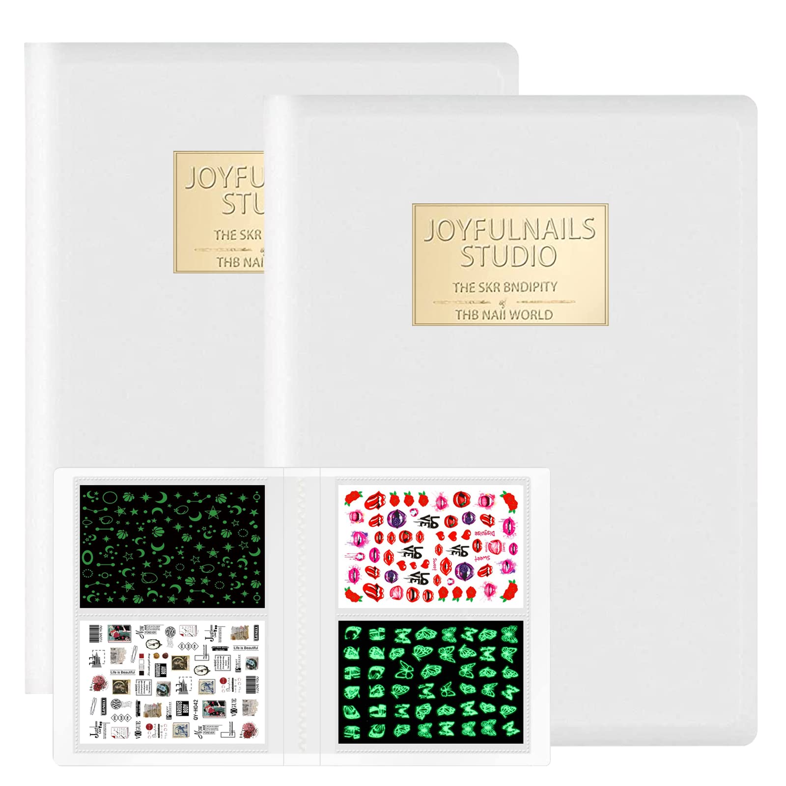 HOINCO 160 Slot Nail Art Sticker Organizer - Storage Book & Display Album