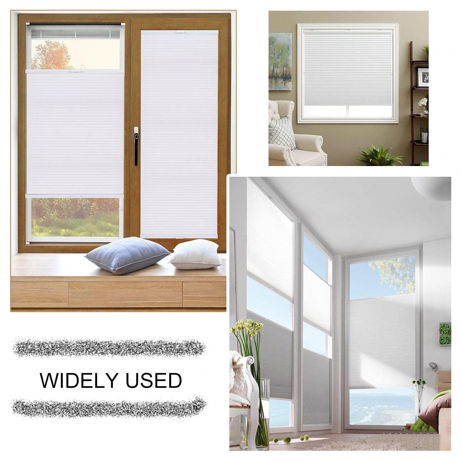 Tende Plissettate A Nido D'Ape Oscuranti - Termiche, Risparmio Energetico, Bianche, 100x200 Cm - Foto 7