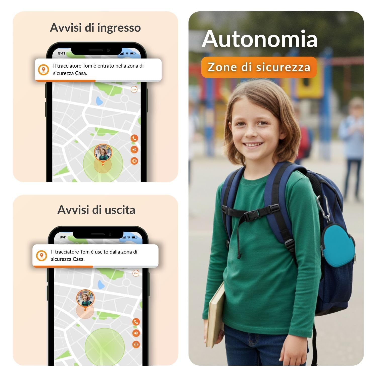 Weenect - GPS per bambini | Senza limiti di distanza | 7 giorni di autonomia | Pulsante di allarme | Telefono di emergenza | 2G | Funziona con abbonamento