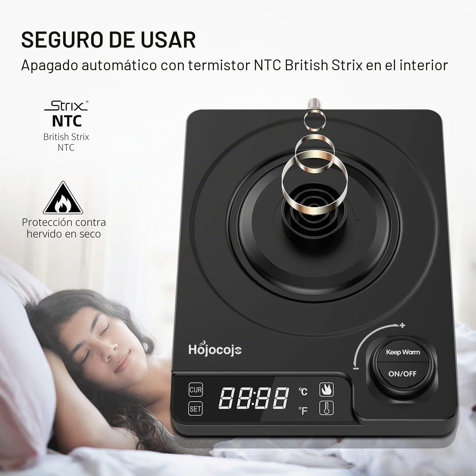 Hervidor Agua Eléctrico,Tetera Gooseneck,Pour Over Kettle & Coffee Kettle,100% Acero Inoxidable,Calentamiento Rápido de 1200W,1 Litro, Negro