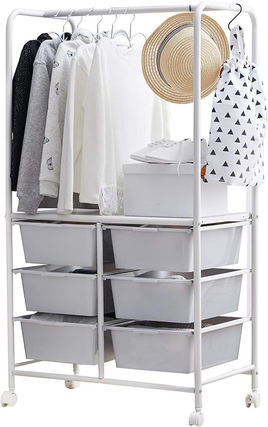 Amazon Co Jp Lowya ロウヤ ハンガーラック スリム コンパクト おしゃれ 収納 幅63 5cm ホワイト グレー ホーム キッチン