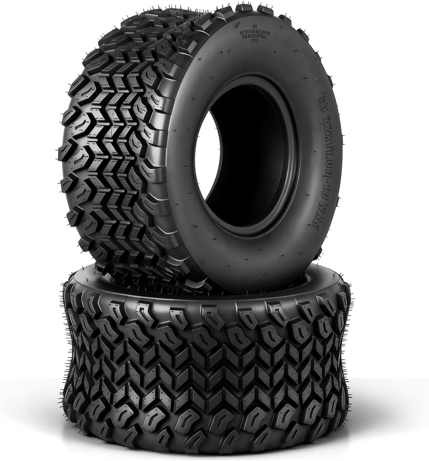 TRIBLE SIX 22x11-10 ATV/UTV Tires Set of 2, 6PR 22x11x10 All-Terrain Tires, Heavy Duty Tubeless, Non-Directional Tread for Mud, Trail, Sand