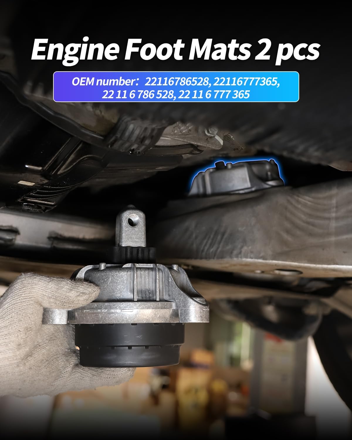 2PCS Front Engine Motor Mount Set, f10 Engine Mount Compatible with BMW F10 F11 528i N20 2.0T Engine Replace# 22116785601, 22117935149